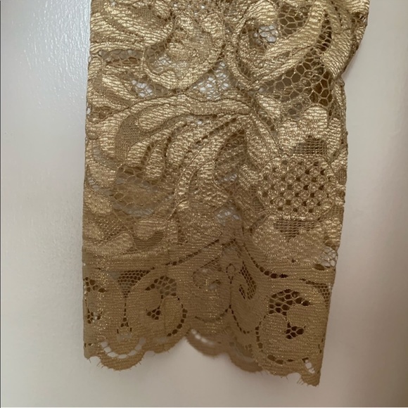 Diane Von Furstenberg Lace Gold Cream Dress 4 - Picture 4 of 6